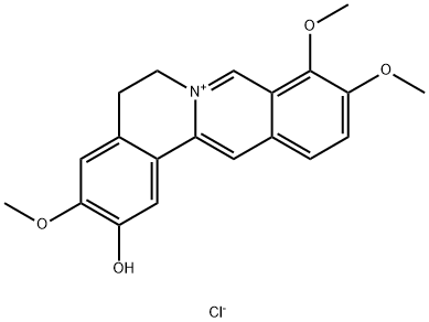 3,9,10-trimethoxy-5,6-dihydroisoquinolino[2,1-b]isoquinolin-7-ium-2-ol chloride Struktur