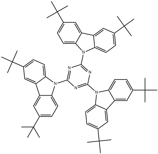 9H-Carbazole, 9,9′,9′′-(1,3,5-triazine-2,4,6-triyl)tris[3,6-bis(1,1-dimethylethyl)- Struktur