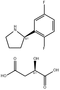 (R)-2-(2,5-difluorophenyl)pyrrolidine (R)-2-hydroxysuccinate Struktur