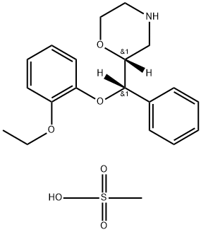 Morpholine, 2-[(S)-(2-ethoxyphenoxy)phenylmethyl]-, (2R)-rel-, compd. with methanesulfonate (1:1) Struktur