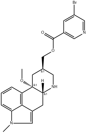 Ergoline-8-methanol, 10-methoxy-1-methyl-, 5-bromo-3-pyridinecarboxylate (ester), (8β)- (9CI) Struktur