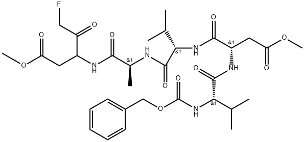 Z-Val-Asp(OMe)-Val-Ala-DL-Asp(OMe)-fluoromethylketone Struktur