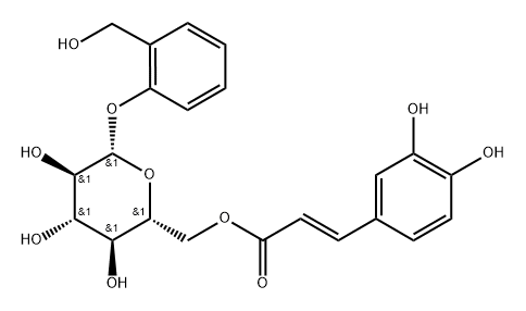 β-D-Glucopyranoside, 2-(hydroxymethyl)phenyl, 6-[(2E)-3-(3,4-dihydroxyphenyl)-2-propenoate] Struktur