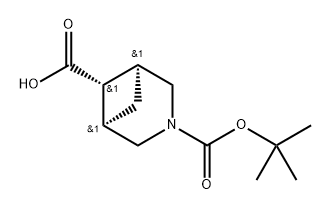 3-Azabicyclo[3.1.1]heptane-3,6-dicarboxylic acid, 3-(1,1-dimethylethyl) ester, (1α,5α,6α)- Struktur