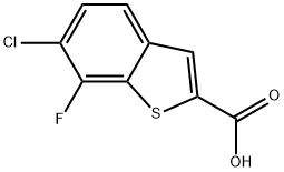 Benzo[b]thiophene-2-carboxylic acid, 6-chloro-7-fluoro- Struktur