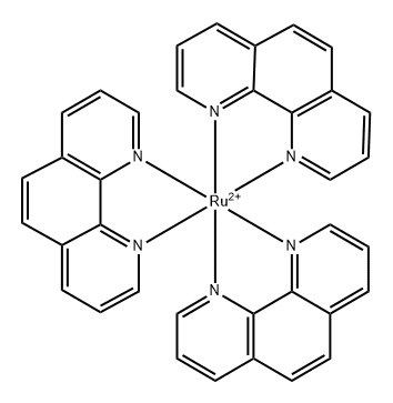 Ruthenium(2+), tris(1,10-phenanthroline-N1,N10)-, (oc-6-11)-(+)- Struktur