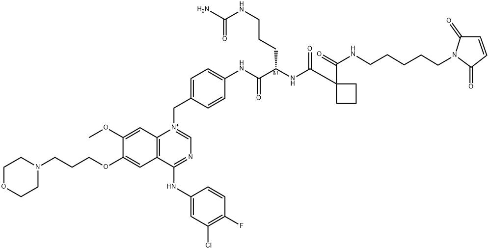 MC-Sq-Cit-PAB-Gefitinib Struktur