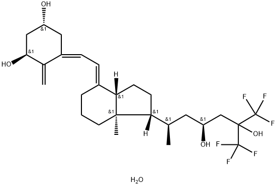 9,10-Secocholesta-5,7,10(19)-triene-1,3,23,25-tetrol, 26,26,26,27,27,27-hexafluoro-, monohydrate, (1α,3β,5Z,7E,23S)- (9CI) Struktur