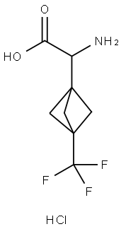 Bicyclo[1.1.1]pentane-1-acetic acid, α-amino-3-(trifluoromethyl)-, hydrochloride (1:1) Struktur