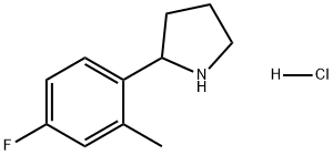 Pyrrolidine, 2-(4-fluoro-2-methylphenyl)-, hydrochloride (1:1) Struktur