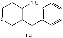 3-Benzyltetrahydro-2H-pyran-4-amine hydrochloride Struktur