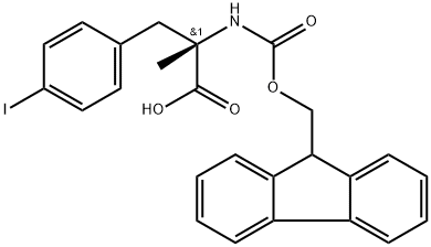 L-Phenylalanine, N-[(9H-fluoren-9-ylmethoxy)carbonyl]-4-iodo-α-methyl- Struktur