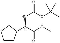 Cyclopentaneacetic acid, α-[[(1,1-dimethylethoxy)carbonyl]amino]-, methyl ester, (αS)- Struktur