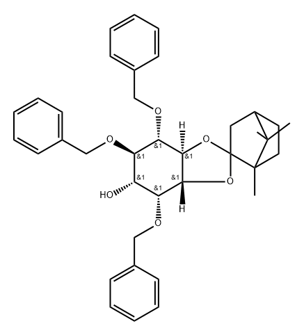 myo-Inositol, 2,4,5-tris-O-(phenylmethyl)-1,6-O-(1,7,7-trimethylbicyclo2.2.1hept-2-ylidene)- Struktur