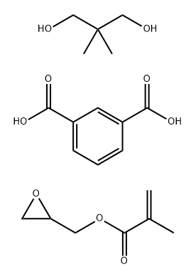 1,3-Benzenedicarboxylic acid, polymer with 2,2-dimethyl-1,3-propanediol and oxiranylmethyl 2-methyl-2-propenoate Struktur