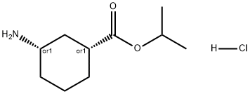 Cyclohexanecarboxylic acid, 3-amino-, 1-methylethyl ester, hydrochloride (1:1), (1R,3S)-rel- Struktur