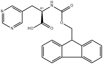 5-Pyrimidinepropanoic acid, α-[[(9H-fluoren-9-ylmethoxy)carbonyl]amino]-, (αR)- Struktur