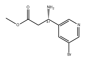 3-Pyridinepropanoic acid, β-amino-5-bromo-, methyl ester, (βS)- Struktur