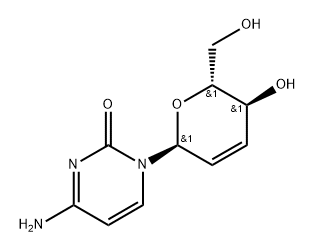 2(1H)-Pyrimidinone, 4-amino-1-(2,3-dideoxy-α-D-erythro-hex-2-enopyranosyl)- (9CI) Struktur