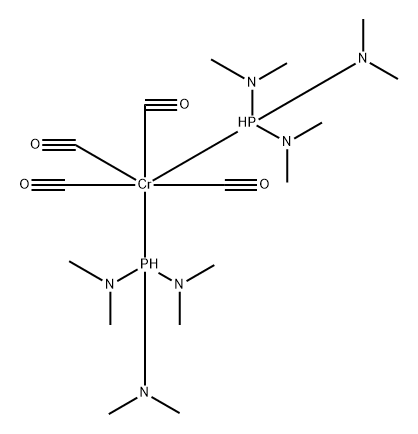 Chromium, tetracarbonylbis(hexamethylphosphorous triamide)- Struktur