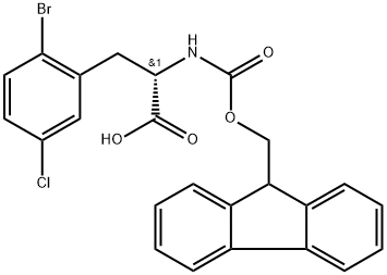 N-Fmoc-2-bromo-5-chloro-L-phenylalanine Struktur