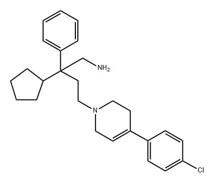 1(2H)-Pyridinebutanamine, 4-(4-chlorophenyl)-β-cyclopentyl-3,6-dihydro-β-phenyl- Struktur