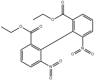 [1,1'-Biphenyl]-2,2'-dicarboxylic acid, 6,6'-dinitro-, 2,2'-diethyl ester Struktur