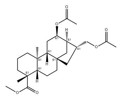 16βH-Kauran-18-oic acid, 12β,17-dihydroxy-, methyl ester, diacetate, (-)- (8CI) Struktur