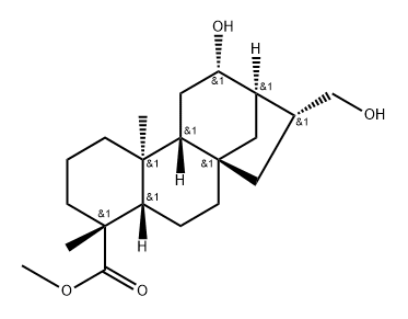 16βH-Kauran-18-oic acid, 12α,17-dihydroxy-, methyl ester, (-)- (8CI) Struktur