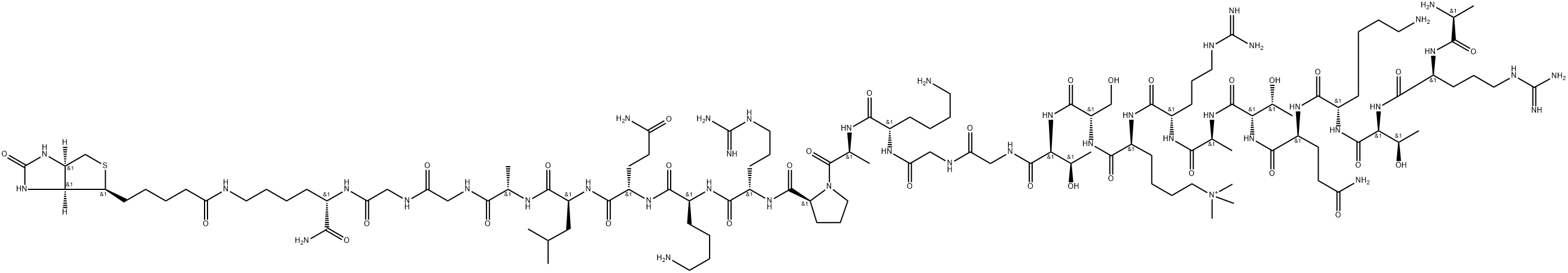 (Lys(Me)3)-Histone H3 (1-21)-Gly-Gly-Lys(biotinyl) amide Struktur