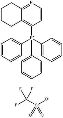 Phosphonium, triphenyl(5,6,7,8-tetrahydro-4-quinolinyl)-, 1,1,1-trifluoromethanesulfonate (1:1) Struktur