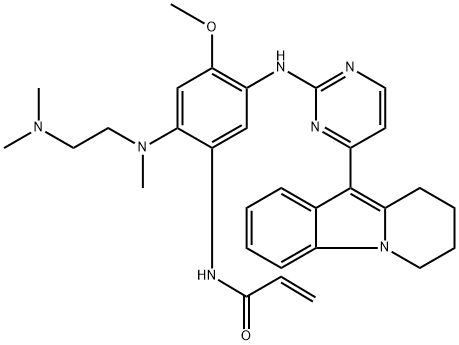 2-Propenamide, N-[2-[[2-(dimethylamino)ethyl]methylamino]-4-methoxy-5-[[4-(6,7,8,9-tetrahydropyrido[1,2-a]indol-10-yl)-2-pyrimidinyl]amino]phenyl]- Struktur