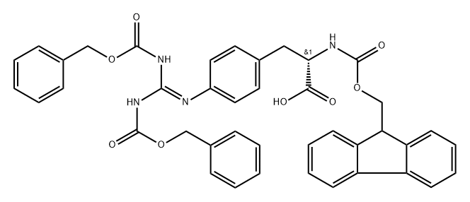 Fmoc-(4,Bis( Z)-guanido)Phe-OH Struktur