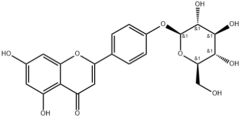 4H-1-Benzopyran-4-one, 2-[4-(β-D-glucopyranosyloxy)phenyl]-5,7-dihydroxy- Struktur