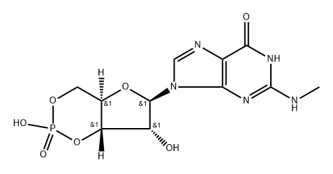 N-Methylguanosine cyclic 3',5'-(hydrogen phosphate) Struktur