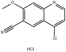 6-Quinolinecarbonitrile, 4-chloro-7-methoxy-, hydrochloride (1:1) Struktur