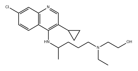 Ethanol, 2-[[4-[(7-chloro-3-cyclopropyl-4-quinolinyl)amino]pentyl]ethylamino]- Struktur