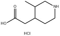 4-Piperidineacetic acid, 3-methyl-, hydrochloride (1:1) Struktur