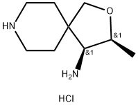 2-Oxa-8-azaspiro[4.5]decan-4-amine, 3-methyl-, hydrochloride (1:2), (3S,4S)- Struktur