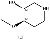 3-Piperidinol, 4-methoxy-, hydrochloride (1:1), (3R,4R)-rel- Struktur