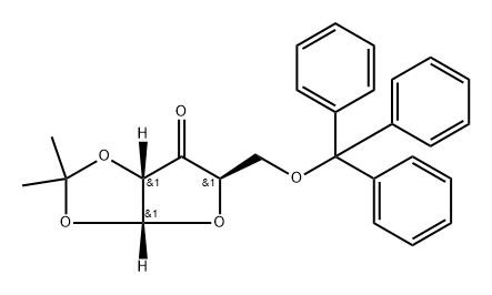 1,2-O-isopropylidene-5-O-(triphenylmethyl)-α-D-erythro-pentofuranos-3-ulose Struktur