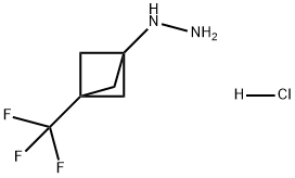 Hydrazine, [3-(trifluoromethyl)bicyclo[1.1.1]pent-1-yl]-, hydrochloride (1:1) Struktur