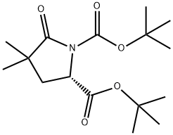 (S)-di-tert-butyl 4,4-dimethyl-5-oxopyrrolidine-1,2-dicarboxylate Struktur