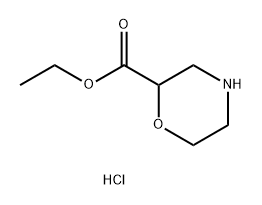 2-Morpholinecarboxylic acid, ethyl ester, dihydrochloride Structure