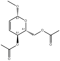 Methyl 4-O,6-O-diacetyl-2,3-dideoxy-β-D-erythro-hexa-2-enopyranoside Struktur