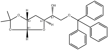 1-O,2-O-Isopropylidene-6-O-(triphenylmethyl)-3-deoxy-α-D-ribo-hexofuranose Struktur