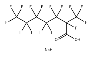 Heptanoic acid, 2,3,3,4,4,5,5,6,6,7,7,7-dodecafluoro-2-(trifluoromethyl)-, sodium salt (1:1) Struktur