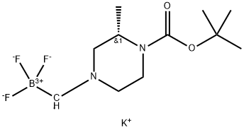 Borate(1-), [[(3S)-4-[(1,1-dimethylethoxy)carbonyl]-3-methyl-1-piperazinyl]methyl]trifluoro-, potassium (1:1), (T-4)- Struktur