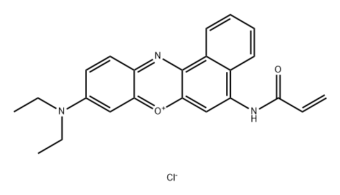 Benzo[a]phenoxazin-7-ium, 9-(diethylamino)-5-[(1-oxo-2-propen-1-yl)amino]-, chloride (1:1) Struktur