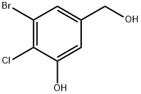 3-bromo-2-chloro-5-(hydroxymethyl)phenol Struktur